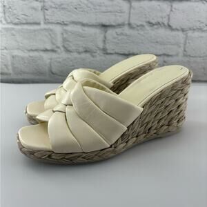 Vince Gilian Woven Espadrille Wedge Sandals 8.5 New